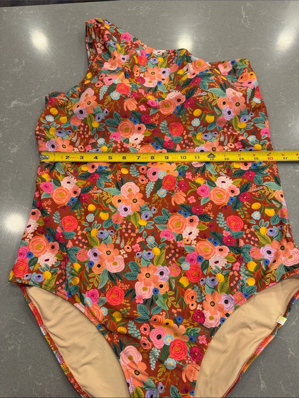 summersalt One-Shoulder Floral Swimsuit - Brown Multicolor - Picture 4 of 6